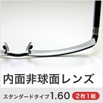 内面非球面レンズ（スタンダードタイプ1.60)【２枚１組】【3GLASS e-shop】 メンズ メガネ サングラス【ありがとう】【店頭受取対応商品】